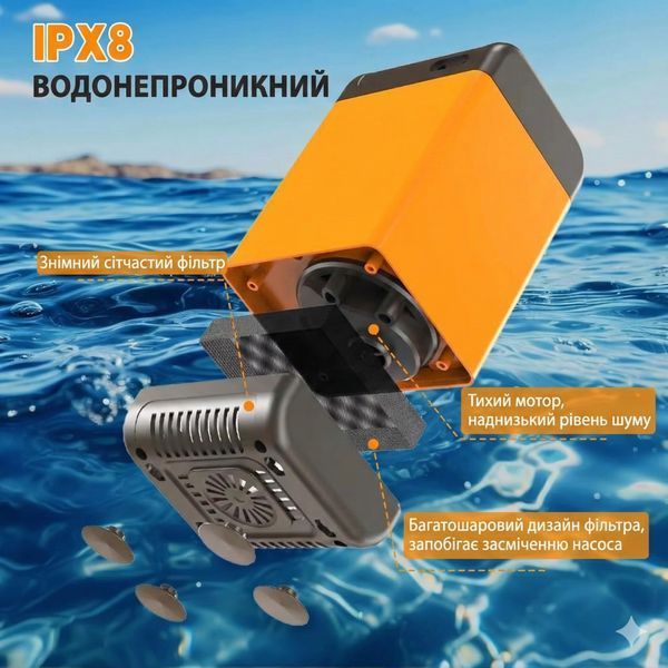 Туристичний портативний акумуляторний душ на 7800 mAh з насосом, переносний автономний мобільний душ dush7800 фото