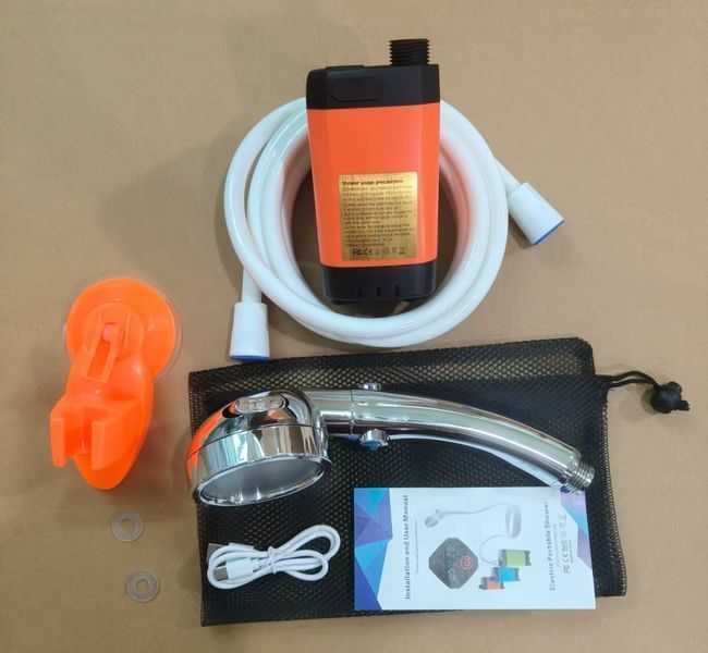 Туристичний портативний акумуляторний душ на 7800 mAh з насосом, переносний автономний мобільний душ dush7800 фото
