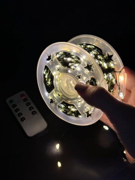 Світлодіодна гірлянда Роса 100 метрів, 1000 LED, зелений провід на пульті керування, тепле світло, для дому та на ялинку rosa100 фото