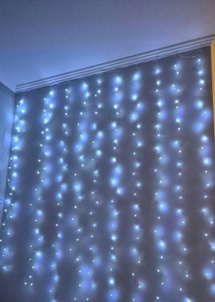 Светодиодная Гирлянда штора 3х3 м USB, 300 LED, холодный белый с пультом shtora3x3_h фото